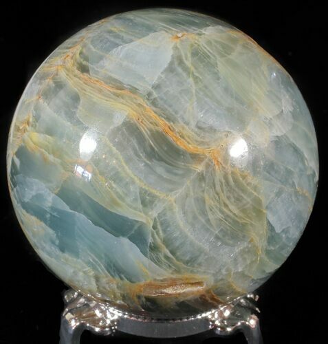 Polished Blue Calcite Sphere - Argentina #63255